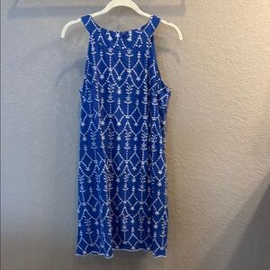Blue and White Patterned Women's Dress JESSICA HOWARD